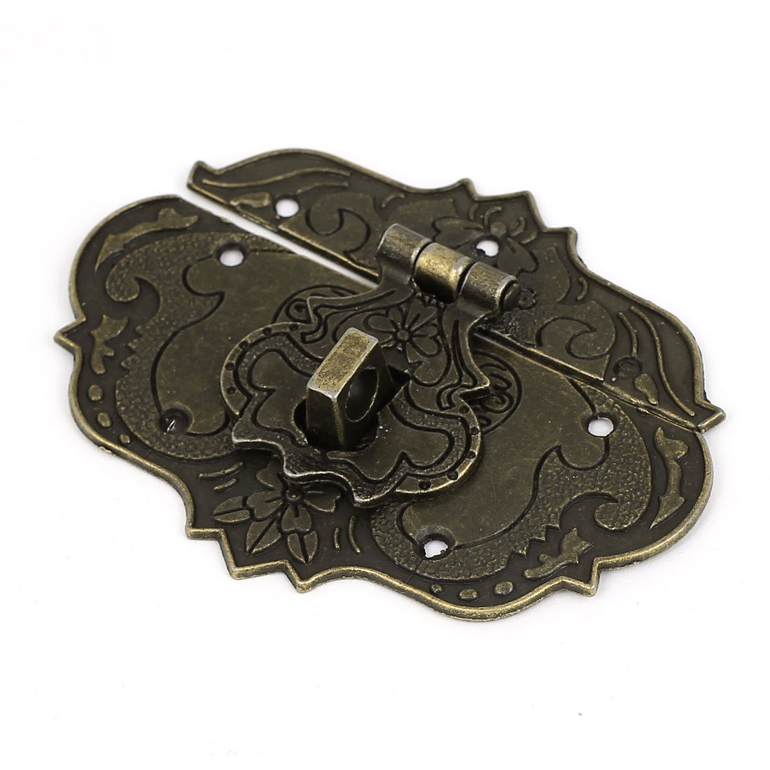 Sourcingmap Wooden Case Chest Toolbox 77mm x 55mm Clasp Hasp Latches Bronze Tone