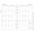 newestor 2025-2026 Planner Refill, Monthly, 3-3/4" x 6-3/4", Apr 2025 to Dec 2026, Personal/Portable Size