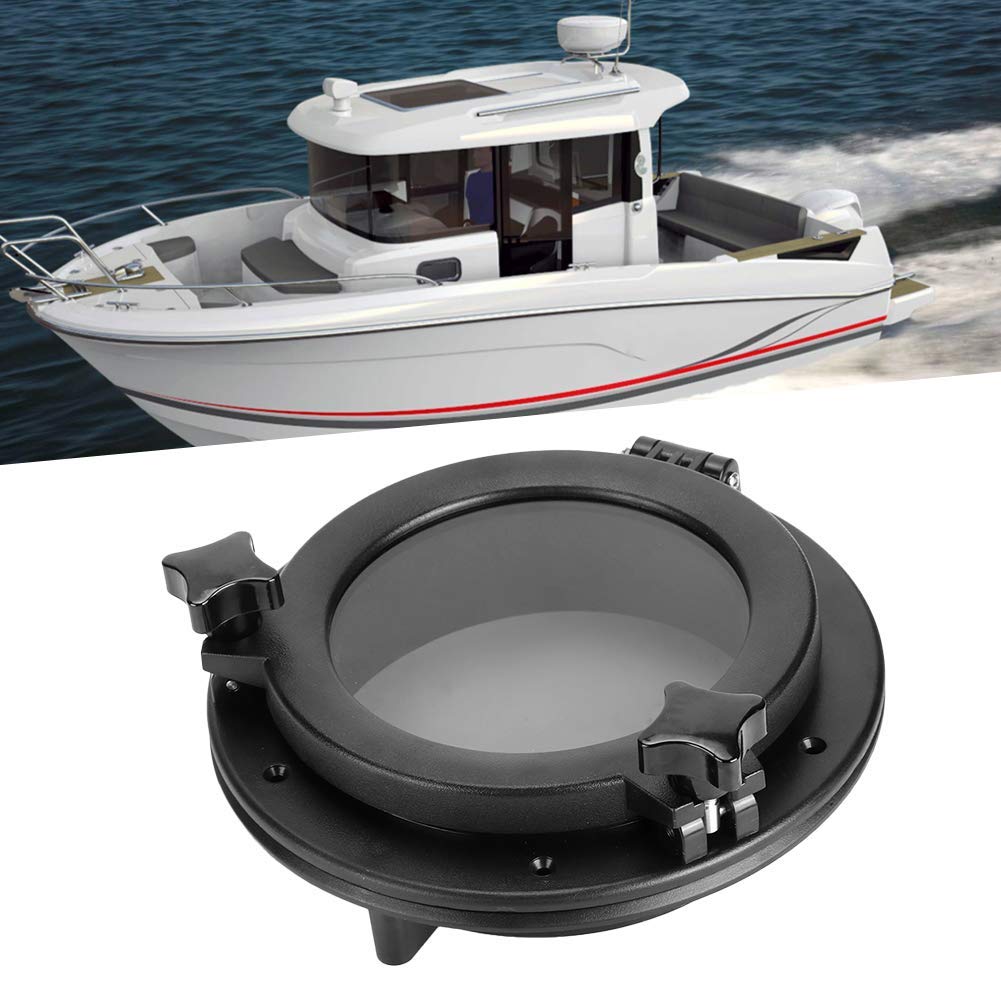 GAESHOW Black Porthole 8'' Opening Window Port Hole Portlight Hatch for Boat Yacht RV Industry