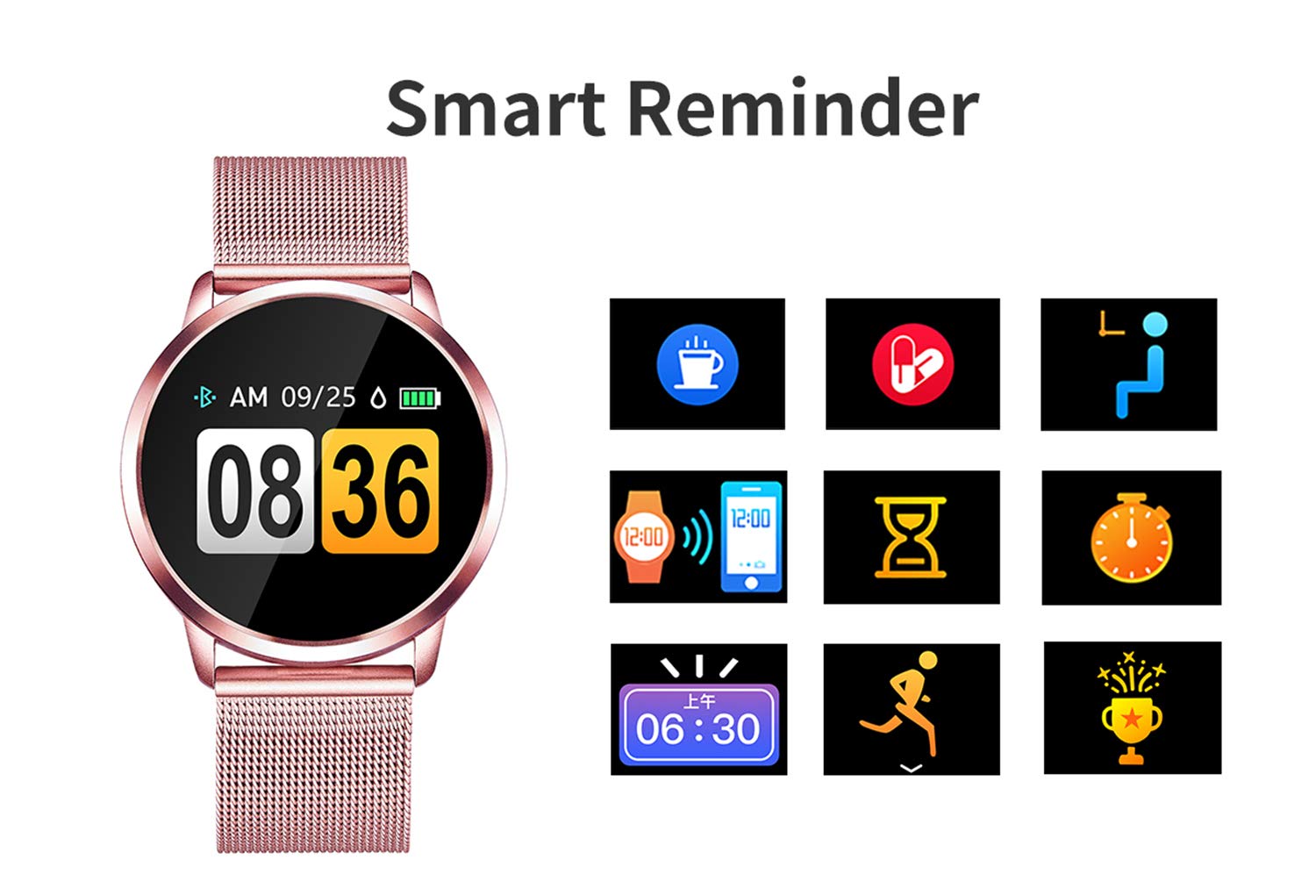 Adsvtech Smartwatch, Impermeable Reloj Inteligente Mujer ...