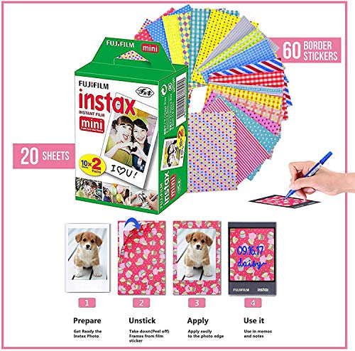 Fujifilm Instax Mini Instant Camera Film: 40 Shoots Total, (10 Sheets x 4) Includes 5 
