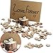 CEWOR 300pcs Rustic Wooden Pattern Love Hearts Shaped Wood Slices Crafts for Wedding Table Scatter Decoration