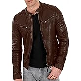 Excelled Leather mens New Zealand Lambskin Leather Classic Open Bottom Jacket