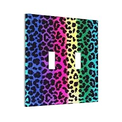 Funky Colorful Leopard Double Toggle Light Switch