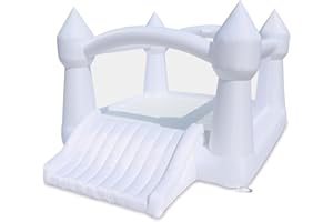 Bounceland Party Castle Daydreamer Cloud Bounce House, 16.4 ft L x 13.1 ft W x 9.3 ft H, Basketball Hoop, UL Strong Blower Included, Trendy Pastel Color, Fun Slide & Bounce Area, Castle Theme for Kids