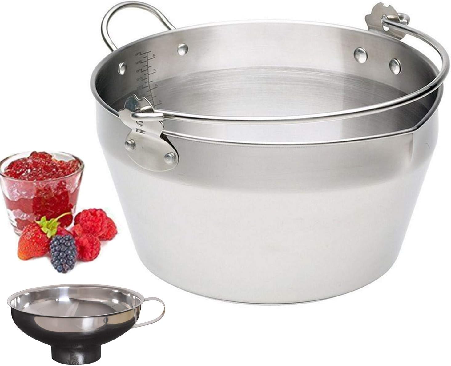 Large Maslin Pan Jam Making Pot With Stainless Steel Jam Chutney Funnel-Home Made Jam Canning Tools