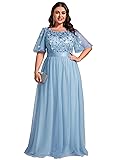 Ever-Pretty Women's Round Neck Short Sleeves Plus