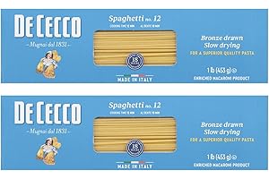 De Cecco Pasta – Spaghetti No. 12 – 2 Pack (2 x 500g / 1.1lb) – Authentic Italian Durum Wheat Semolina – Bronze-Die Cut – Pro