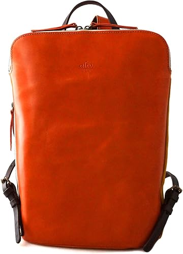 Amazon Co Jp アルト Alto リュック メンズ レディース 本革 帆布 サイズ対応 薄マチ 日本製 通勤 通学 Amsb 1144 オレンジ シューズ バッグ