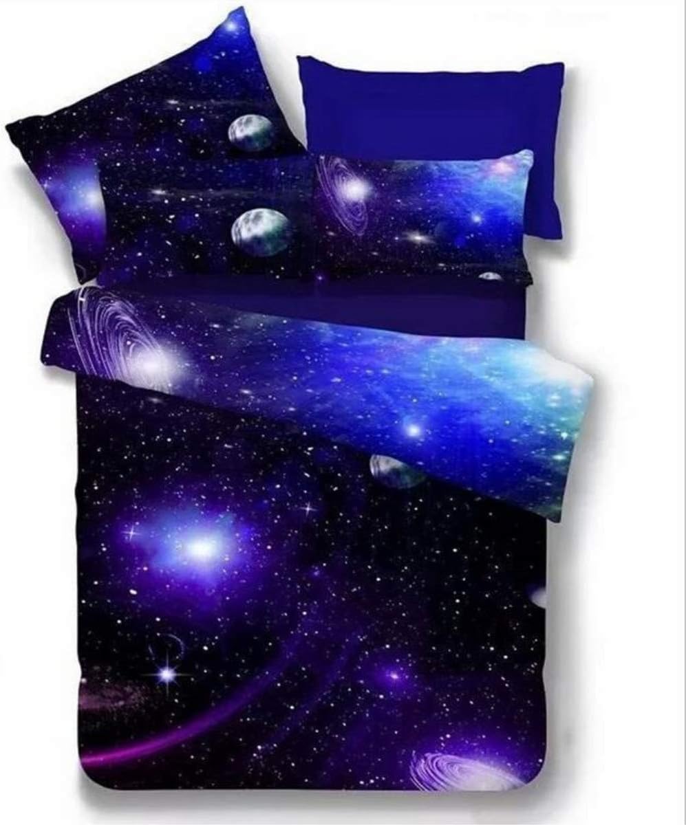 HOMIGOO Galaxy Printed Bedding Set Soft Comforter Cover 3D Printed Bed Sheet Set Twin Color G