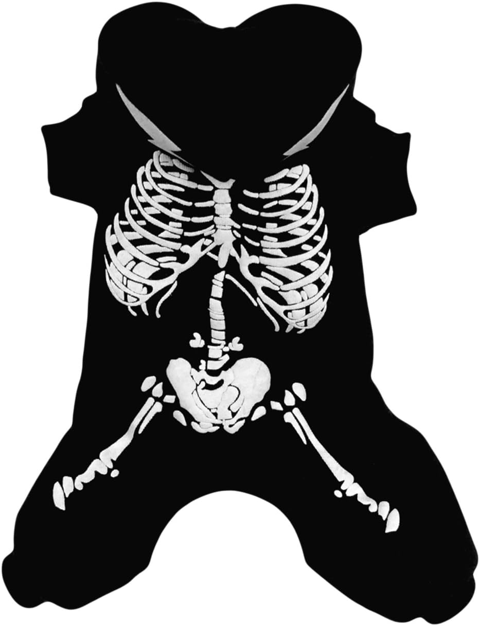 Lukis Light Up Pets Halloween Skeleton Costume Hooded Hoodies Puppy Jumpsuit Black M