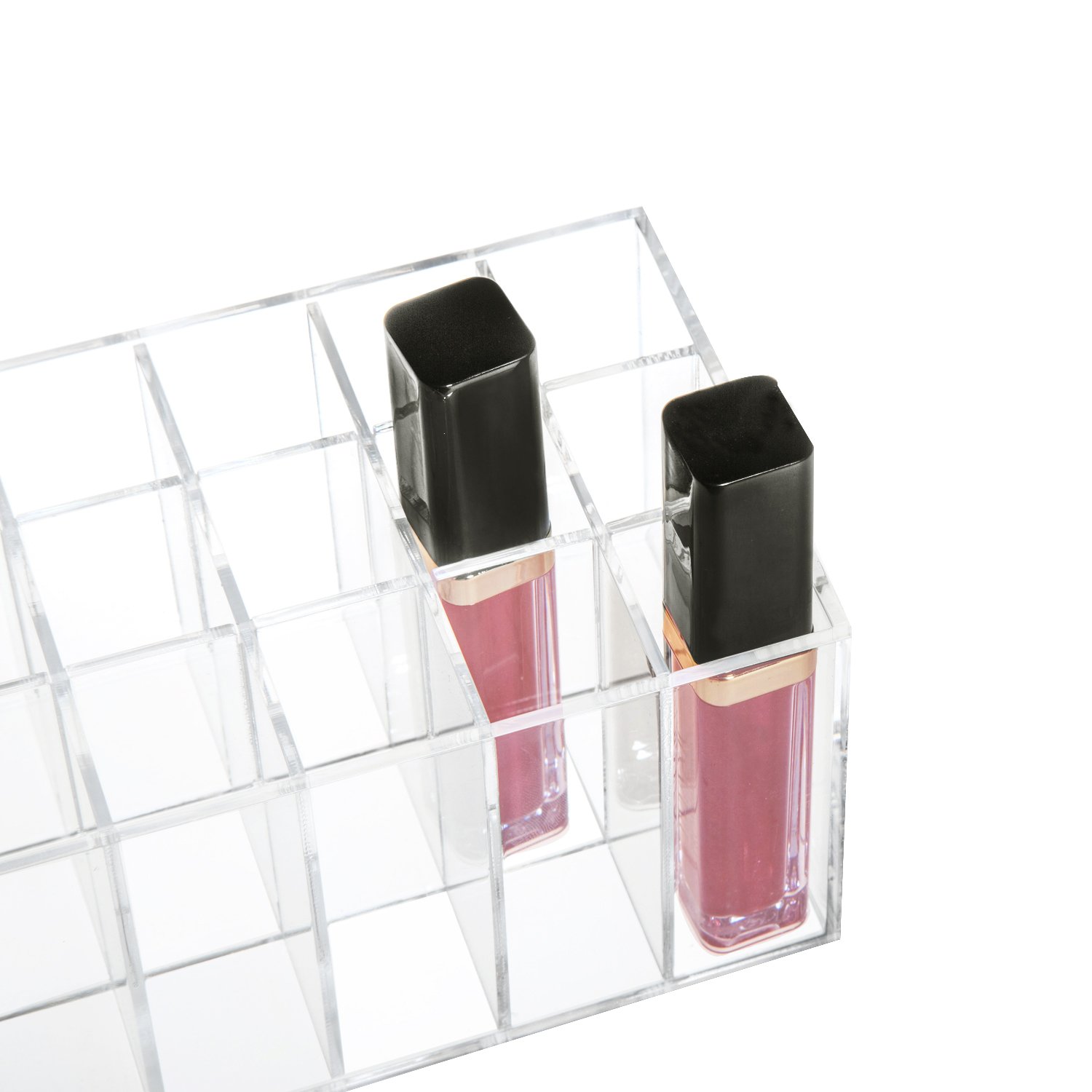 HBlife Lip Gloss Holder Organizer, 24 Spaces Clear Acrylic Makeup Lipgloss Display Case: Beauty