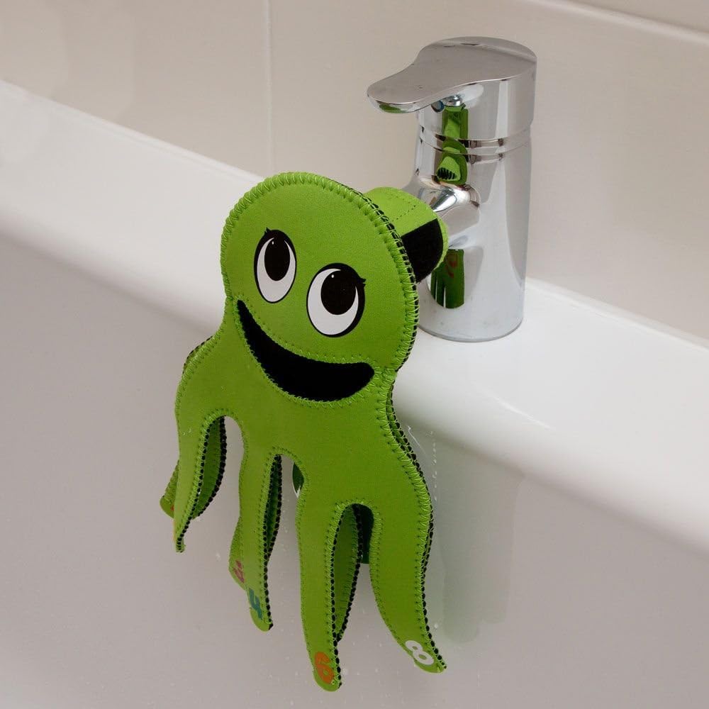 Tappy Tap Guard, Tap Protector, Bathroom Accessories, Bath Toys, Protective Cover - Octopus Design, Green - Image 4