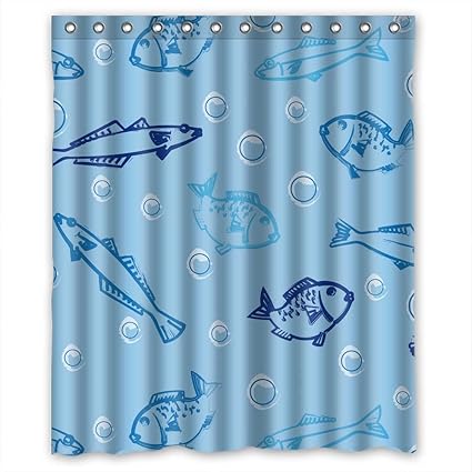 Amazon Com Modern Design Fish Shower Curtain Size Width X Height