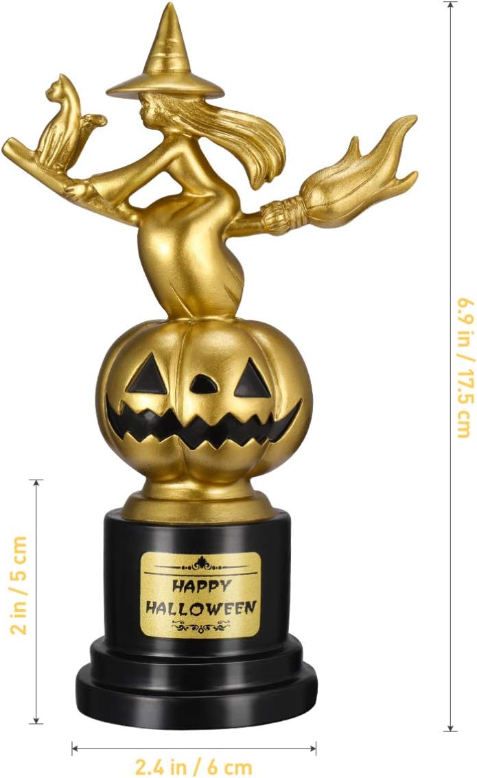 Toyvian Halloween Witch Pumpkin Trophy 6.7X4.3X6.7 Inches Costume Award for Halloween Party Contest Winner Decoration - Image 5