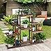 Giantex Flower Rack Wood Plant Stand Wood Shelves Bonsai Display Shelf Indoor Outdoor Yard Garden Patio Multifunctional Storage Rack Bookshelf W/Hollow-Out Rack (47.5″Lx 10”Wx 38”H (6 Tier))thumb 2