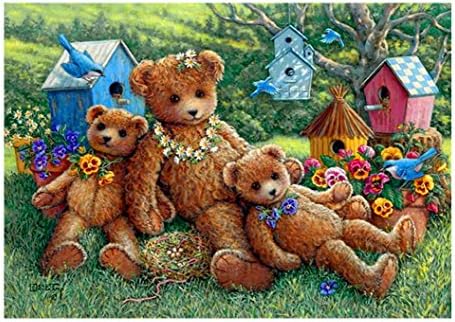 DIY 5D Diamond painting full kits, ACTIMEX Rhinestone Crystal Embroidery Pictures Cross Stitch for Home Wall Decoration lovely bears 15.711.8 inch