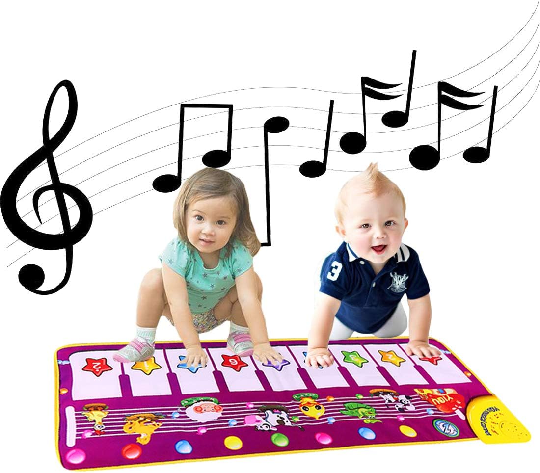 DITHIN SGDD Piano Musical Mat, Musical Piano Keyboard Dance Mat Baby Touch Play Mat Early Education Toys for Little Boys Girls Babies Toddlers Birthday Xmas Presents for 1-4 Year Old Kids: Toys & Games