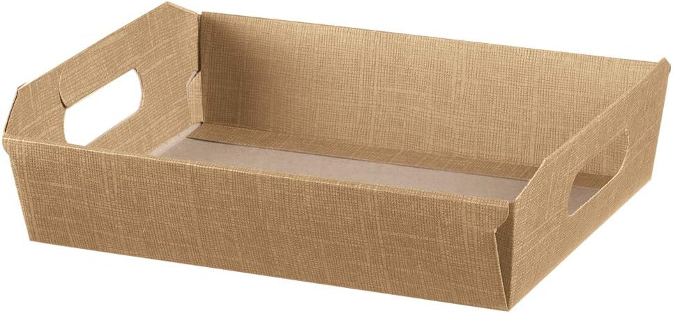 40cm Natural Weave Christmas Cardboard Gift Hamper Tray