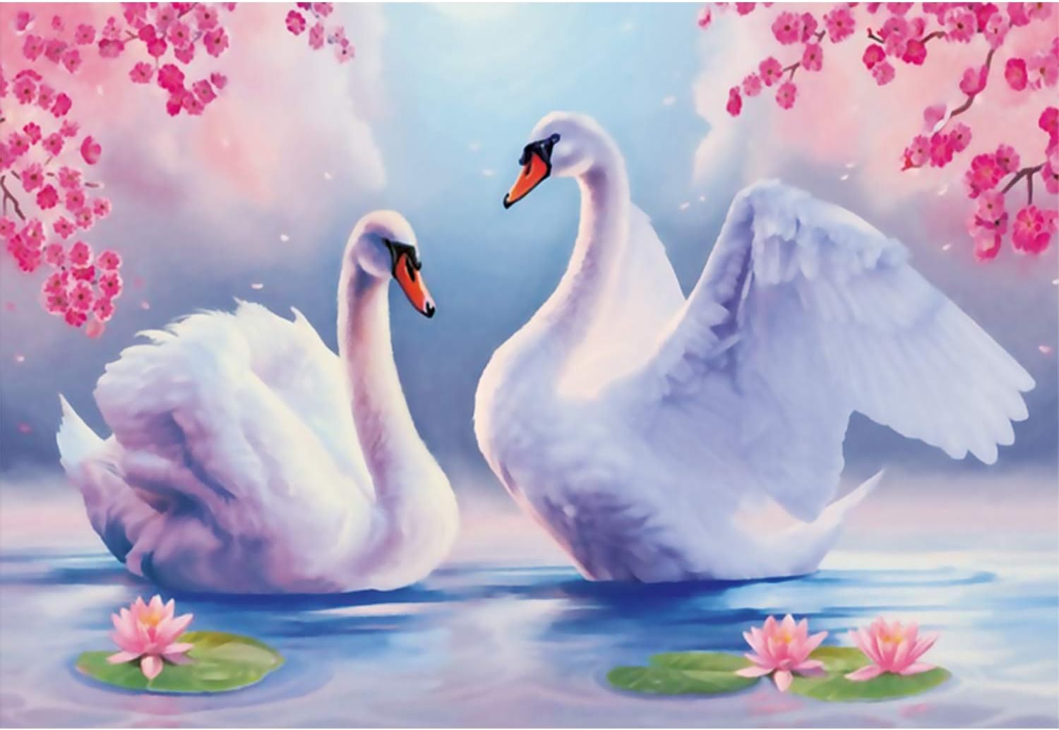 Diamond Painting Kits for Adults Full Drill,Handmade DIY 5D Paint with Diamonds by Number Kits,Diamond Art Home Decor Craft Perfect Gift, Swan,16X12 Inches