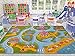 KC Cubs Kev & Cooper Playtime Collection Girls Road Map Educational Learning & Game Area Rug Carpet for Kids and Children Bedrooms and Playroom (3' 3