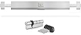 Codkey850 mm White Cross Bolt Armored Bolt Lock, Door Security Lock, Key Lock, White