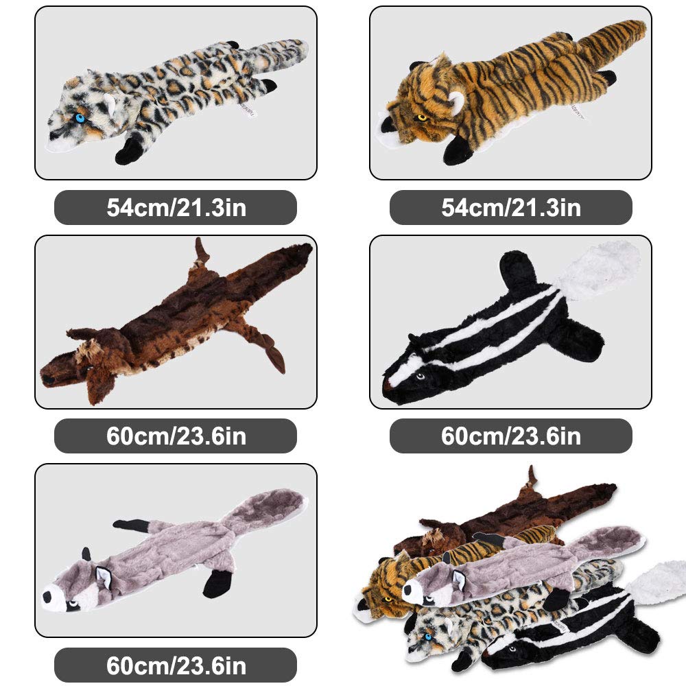 Gooswexmzl Dog Squeaky Toys - Stuffingless Dog Toys for Large Breed No Stuffing Dog Toy Set Dog Chew Toys Dog Plush Toys 5 Pack