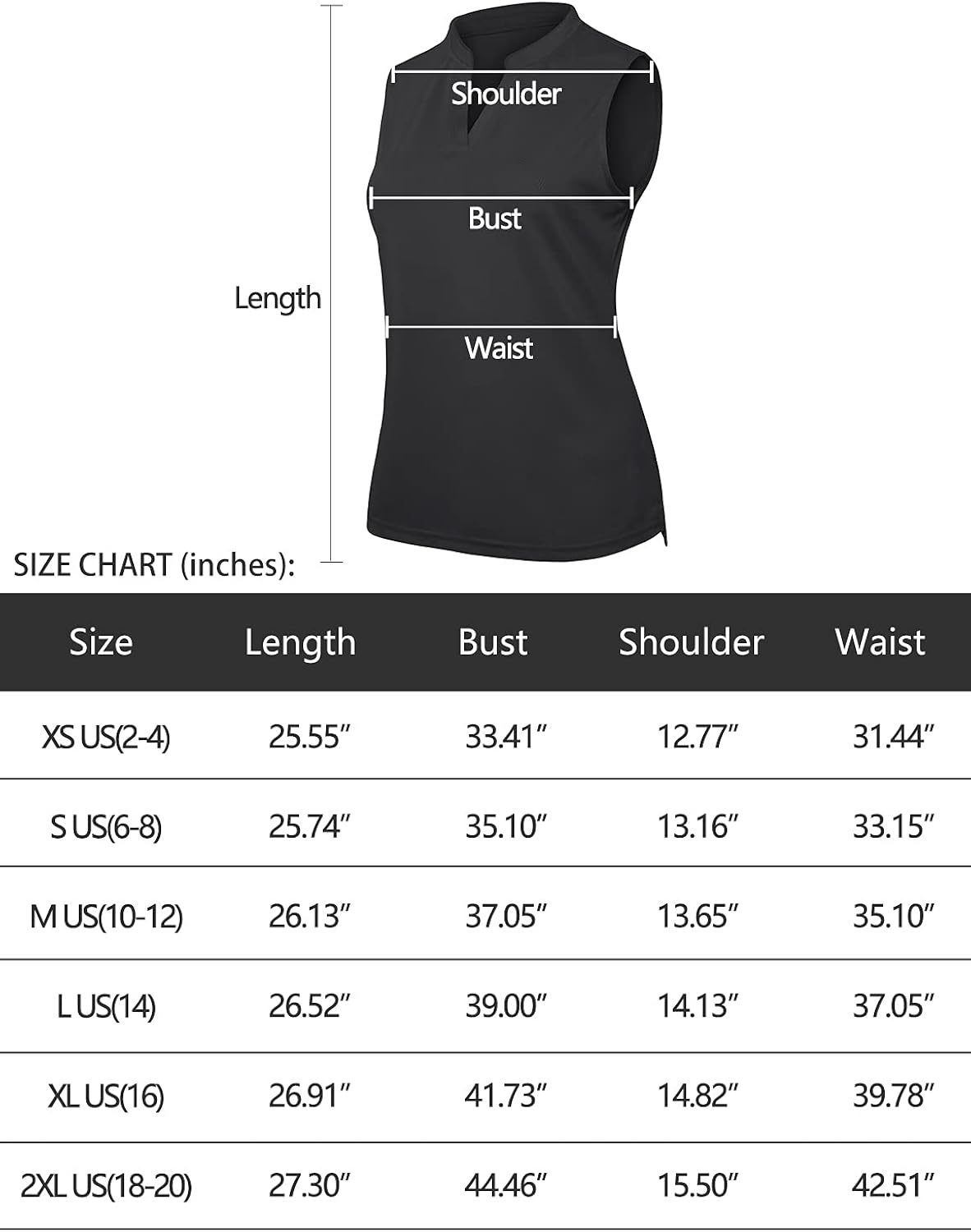Women's Sleeveless Golf Polo Shirt Breathable Athletic Workout Running Tennis Top: Clothing