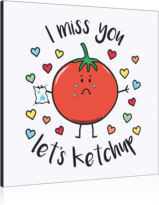 Gift Base I Miss You Vamos Ketchup Decoracion De Pared Panel Marco