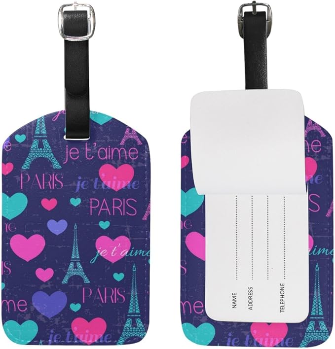 Eiffel Tower Travel Luggage Suitcase Label ID Tag PU