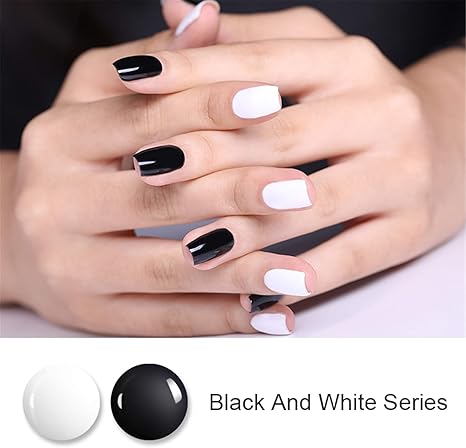 Amazon Born Pretty はがせるマニキュア 黒と白 2色セット ネイルカラー 速乾 水性 色持ち良い ネイルポリッシュ セルフネイル ブラック ホワイト Born Pretty ビューティー 通販