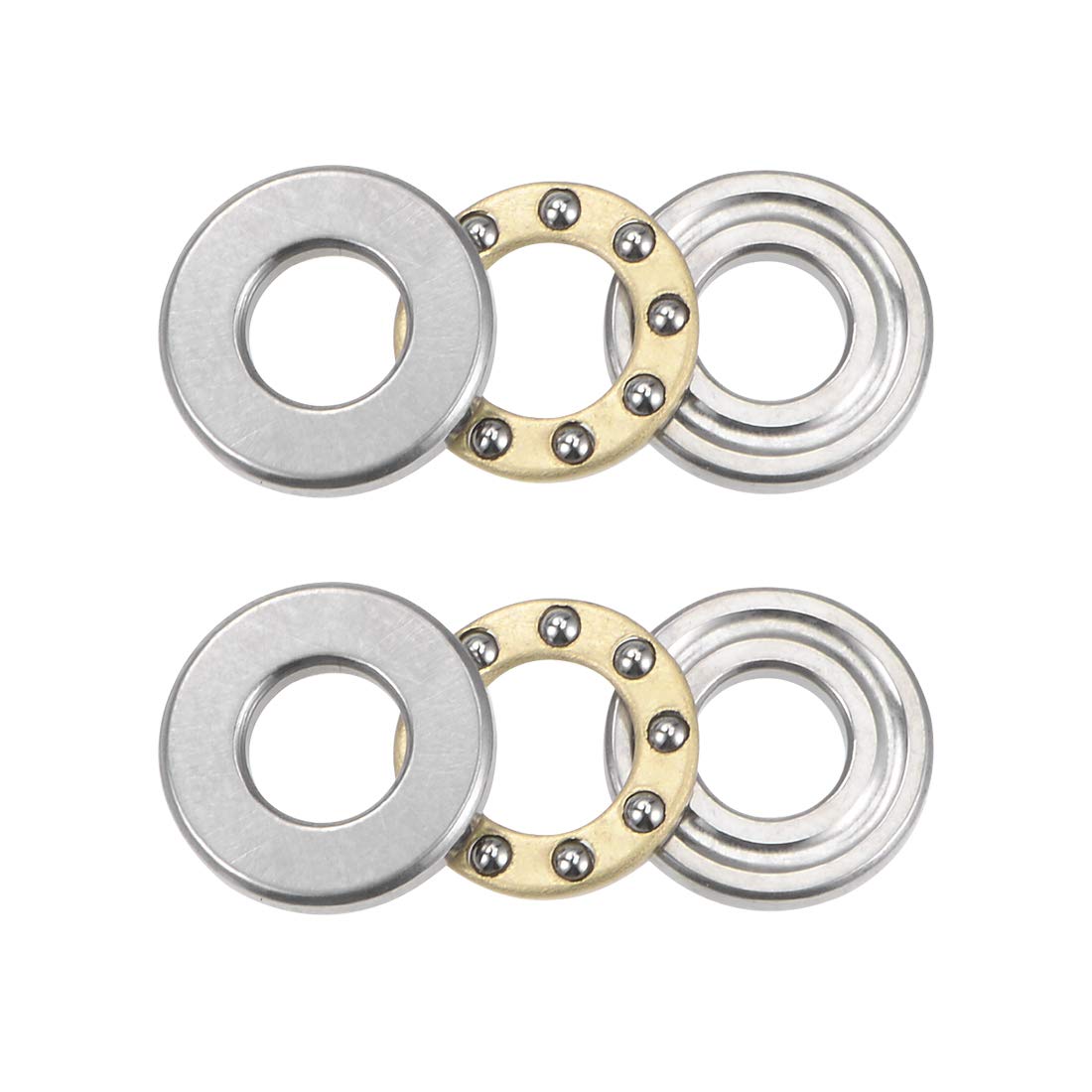sourcing map F5-11M Thrust Ball Bearings 5mm x 11mm x 4.5mm Chrome Steel Single Direction 2pcs, 5mmx11mmx4.5mm