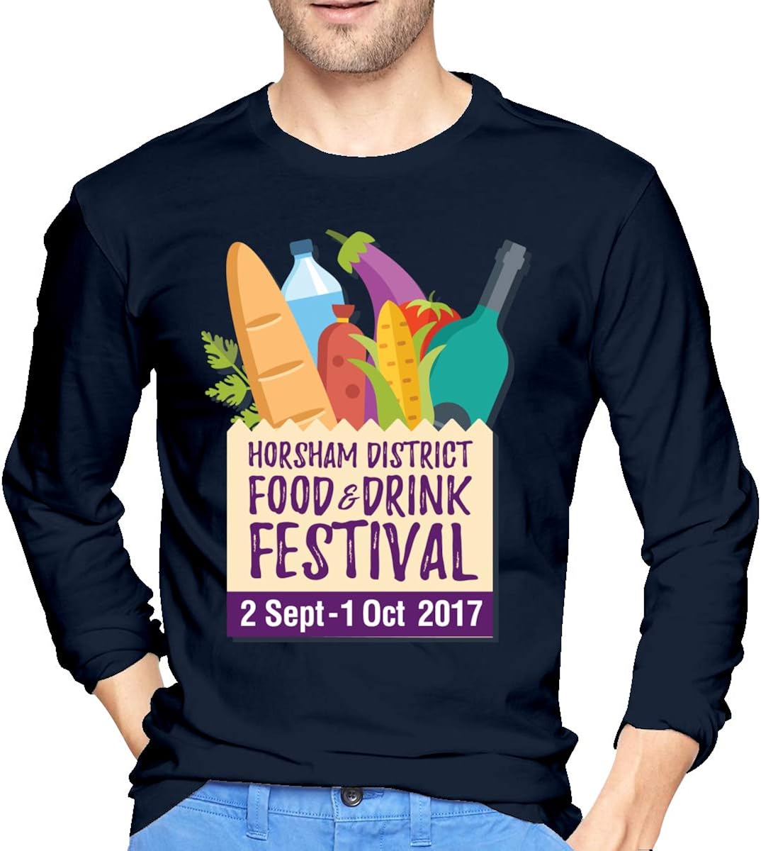 Horsham District Food & Drink Festival Men's TShirt Festive Shirt Long