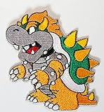 Bowser Patch Embroidered Iron on Badge Applique Costume Cosplay Mario Kart / Snes / Mario World / Super Mario Brothers / Mario Allstars