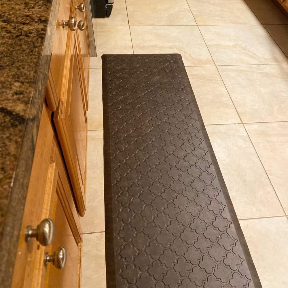 HEBE Oversized Anti Fatigue Comfort Mats for Kitchen Floor Standing Desk Non Slip Thick Cushioned Kitchen Floor Mats Runner Waterproof Kitchen Rugs Heavy Duty Comfort Standing Mats,20"x60",Brown: Kitchen & Dining