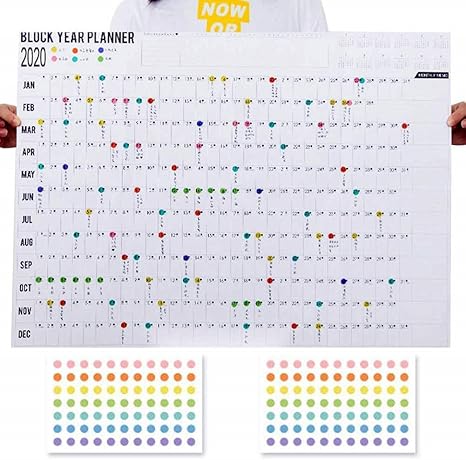 Calendario De 2020 De Pared Planificador Familiar Anual 2 Sets