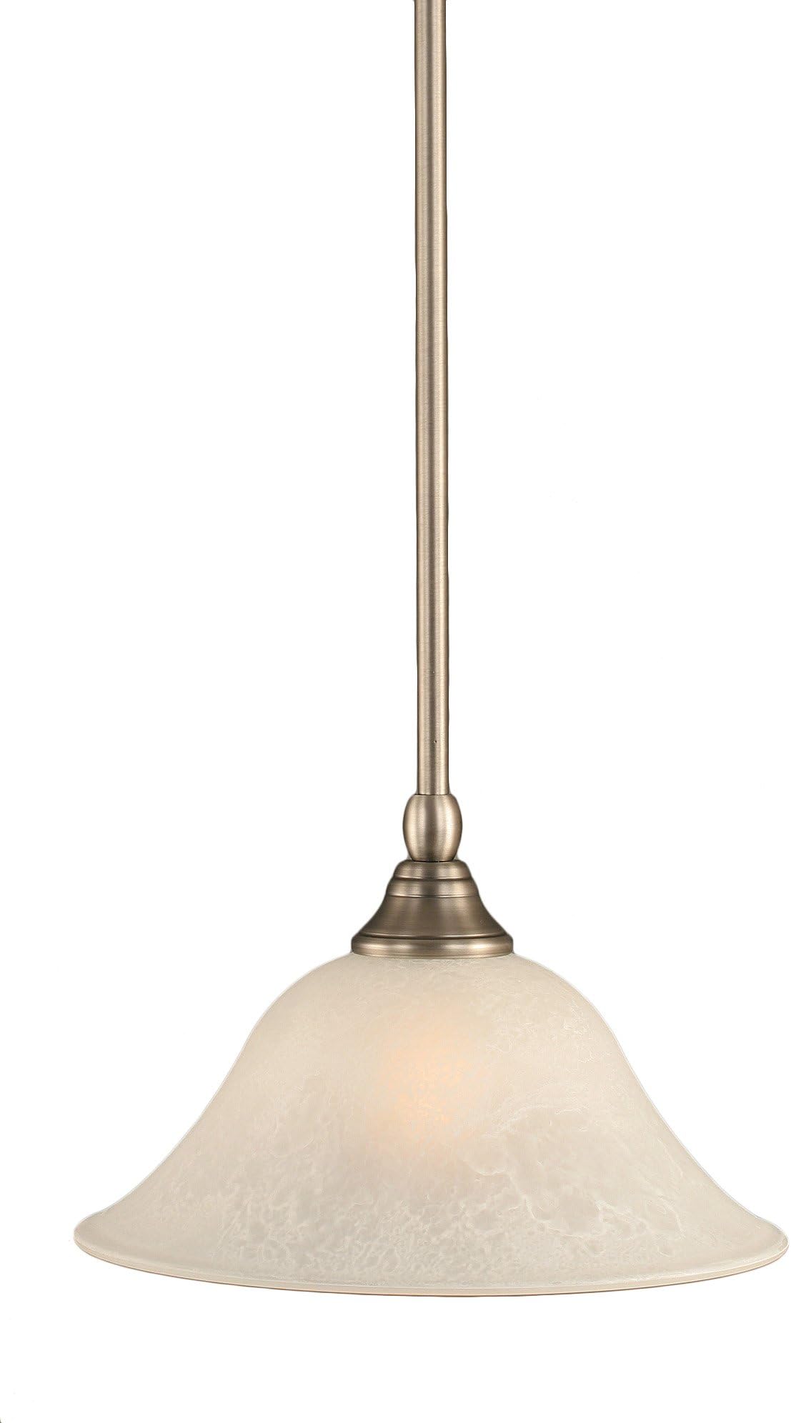 Toltec Lighting 23-BN-515 Stem Mini-Pendant Light Brushed Nickel Finish with White Marble Glass, 7-Inch