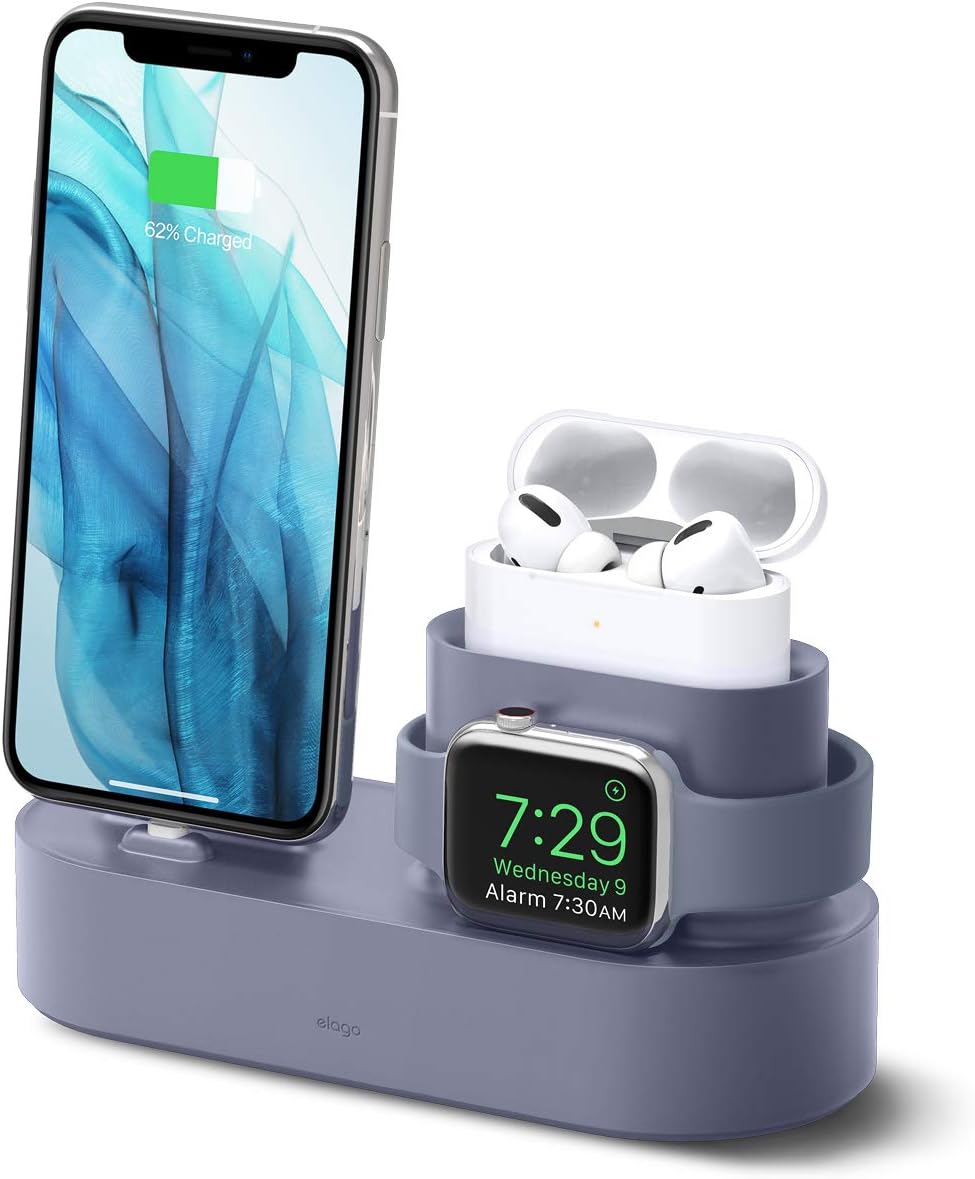 3 In 1 Charging Station For Apple Watch Airpod Pro Iphone Elago Lavender Ebay