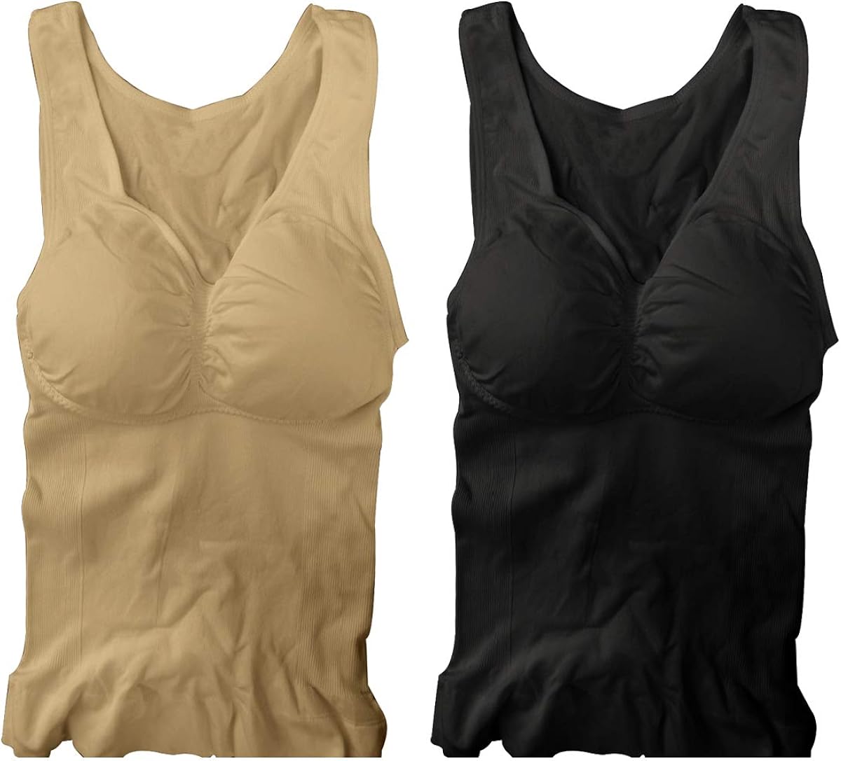 SJINC Women's Cami Shaper Tummy Control Padded Seamless Long Compression Tank Top at  Women’s Clothing store