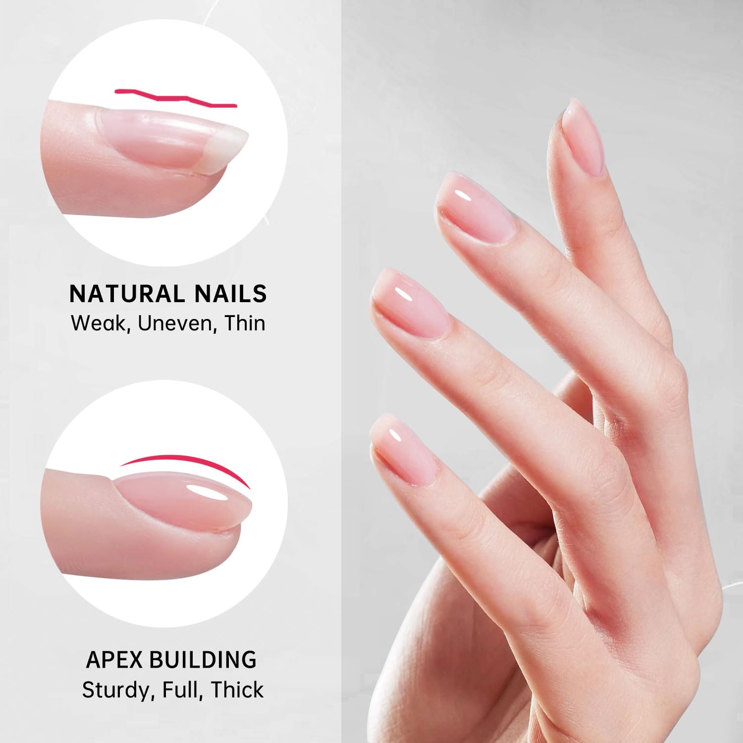 Love easy Salon-Pro Builder Gel Hypoallergenic Builder Base & Top Coat | 30+ Day Strong Adhesion with Gloss Finish | Stain-Resistant - Gift for Women - Image 5