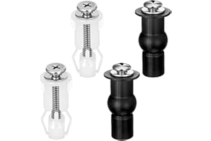 Classicseali 2 Sets Toilet Seat Bolt,Universal Toilet Seat Hardware with Rubber & Plastic Nuts, Stainless Steel Screws Replacement Kit for Most Top-Mount Toilets Seats' Top