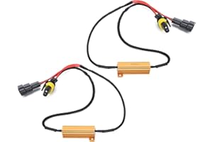 Akozon LED Load Resistors, 2pcs 50W 6Ω 9005 LED Load Resistor Decoder Canbus Error Warning Canceller for Headlight Foglight