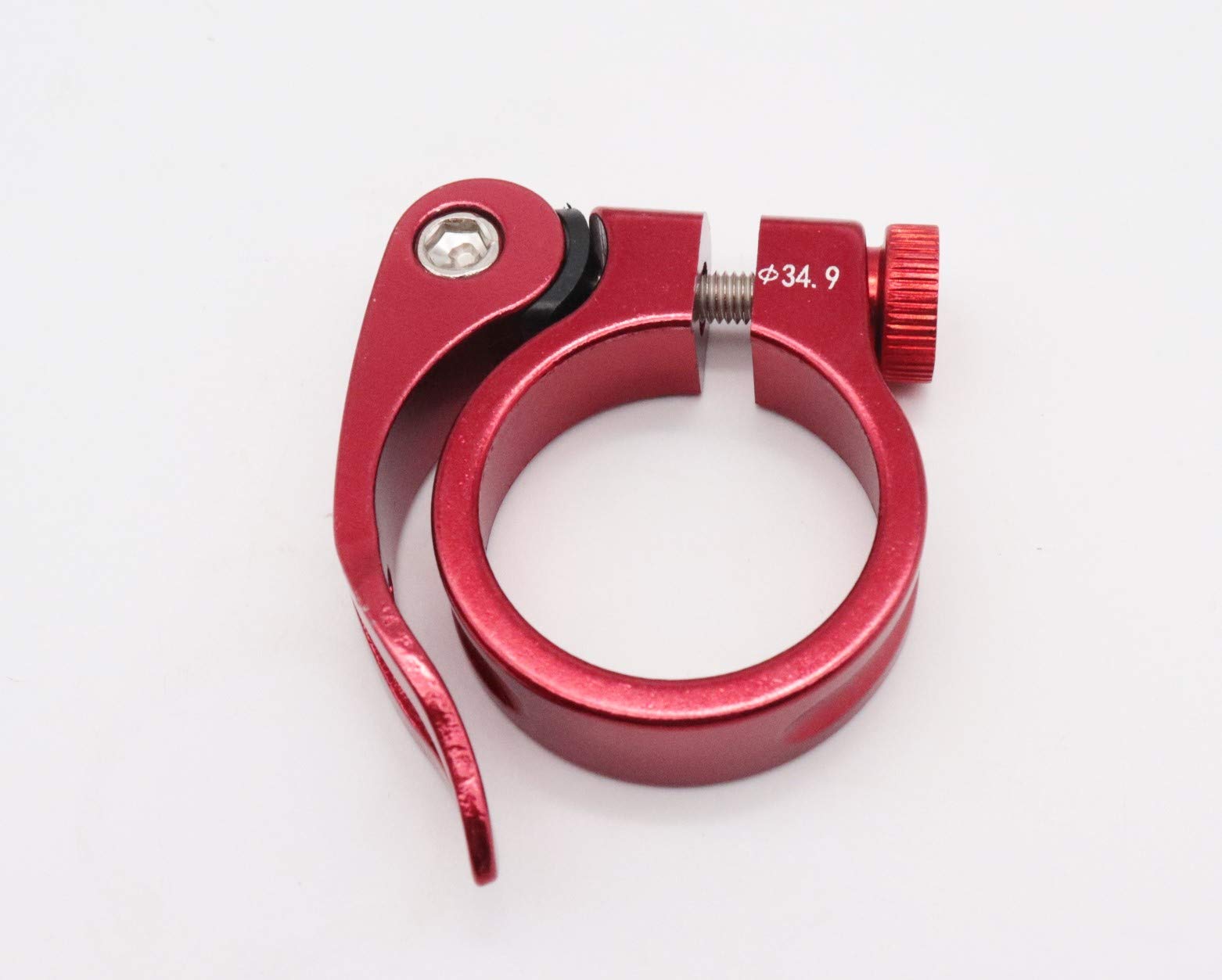 CarbonEnmy Alu Bicycle Seat Clamp with Quick Release Saddle clamp 34.9-35 mm light (red)