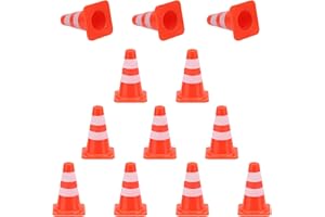 50pcs Mini Traffic Cones, 0.95 Inch Plastic Small Construction Cones Tiny Road Caution Signs Miniature Traffic Signs Toys for
