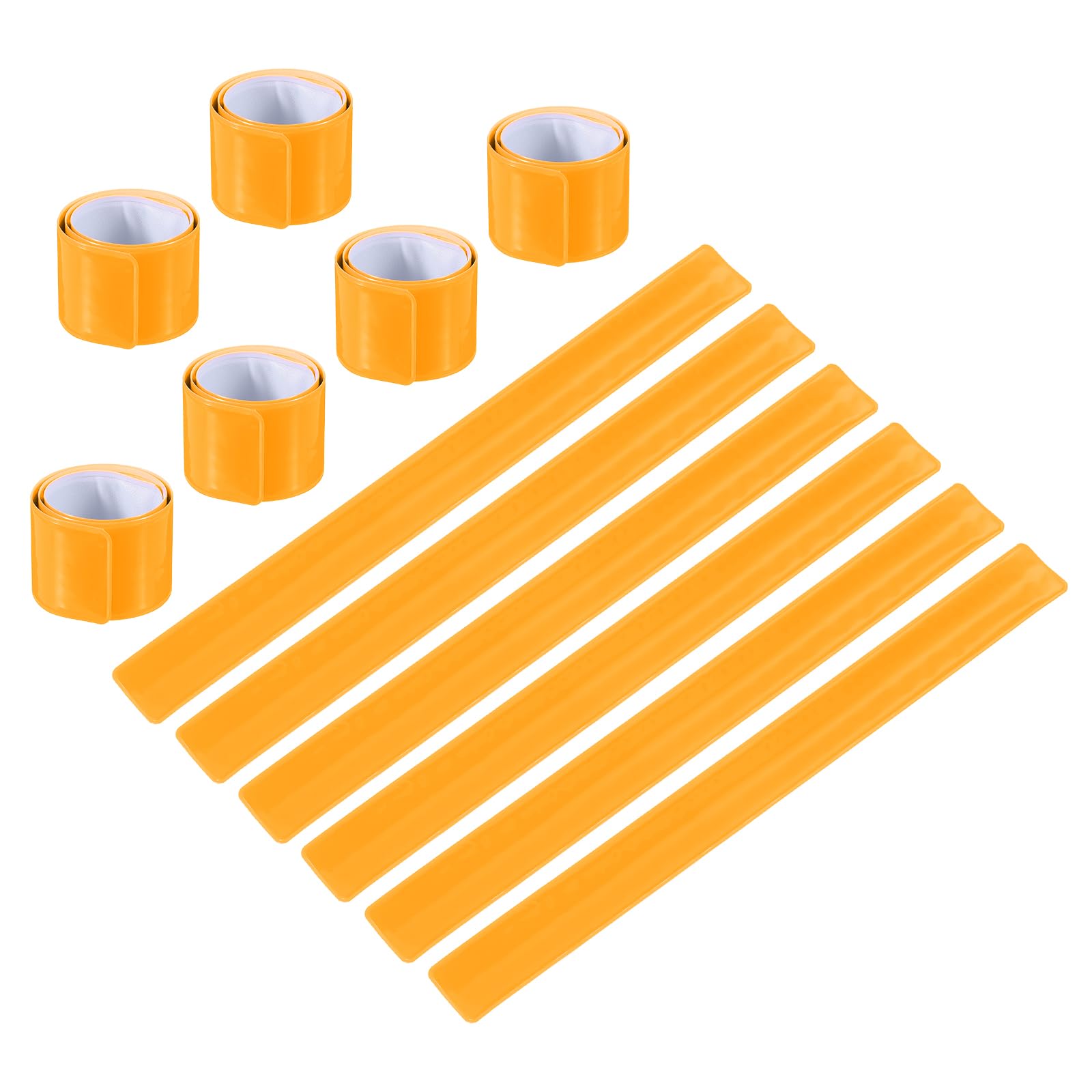 PATIKIL Reflective Slap Bands, 20 Pcs Reflector Band Snap Bracelet Armbands High Visibility Safety Reflectors Wrist Strap Strips for Night Jogging Cycling Running Hiking, Yellow