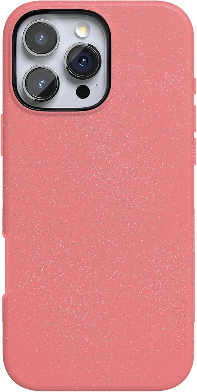 Casely iPhone 16 Pro Case | Starfish Wishes | Coral Pink Shimmer | Bold Protective Design | Compatible with MagSafe
