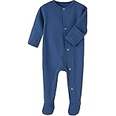 One-Piece Magnetic Button Jumpsuits Long Sleeved Warm Cotton Bodysuit Unisex Single-Breasted Clothing for 0-12 Months