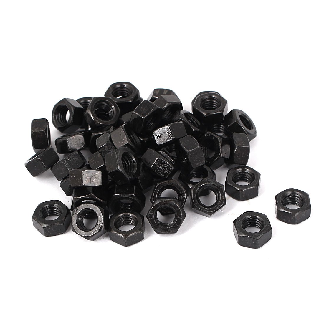 Sourcingmap M8 Carbon Steel Grade 8 Hexagon Hex Nut Black 50pcs