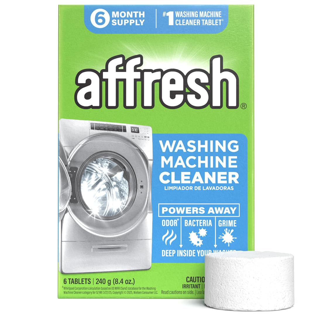 Photo 1 of Affresh Washing Machine Cleaner, Helps Power Away Odor Causing Bacteria & Grime Deep Inside Pump, Valve & Hoses, 6 Time Release Tablets, 6 Month Supply