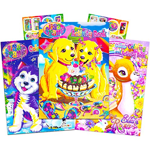 Lisa Frank Coloring Book and Stickers Super Set (3 Books with Over 30